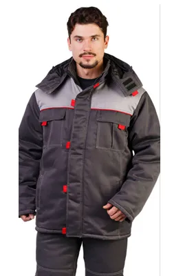Зимняя спецодежда куртка и комбинезон тёмно-серого цвета