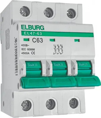 "ELBURG" Автоматический выключатель EL 47-63 4,5 кА 2п 6А С