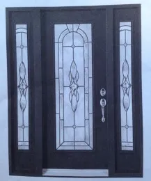 Дверь трехстворчатая со стеклянными вставками Арт. 004
