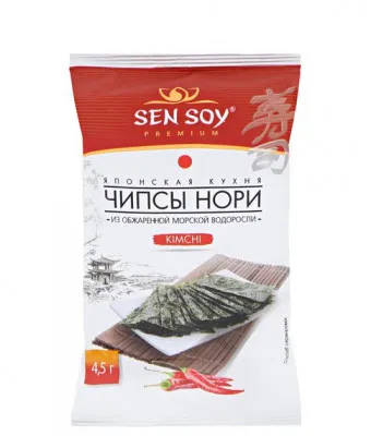 Чипсы-Нори из морских водорослей Kimchi Sen Soy, 4,5 г