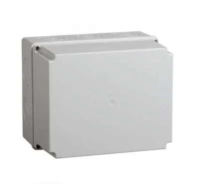 Коробка КМ41274 распаячная для о/п 240х195х165 мм IP55 (RAL7035, кабельные вводы 5 шт)