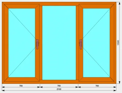 Окно-3_3 Ламинированый ПВХ 6000