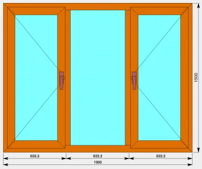Окно-3_2 Ламинированый ПВХ 6000