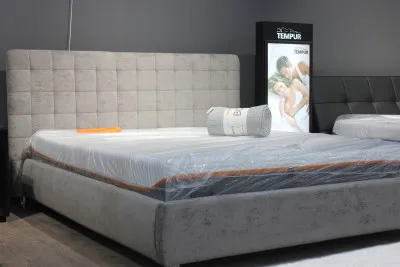 Двуспальная кровать "Corso-3" лофти серый