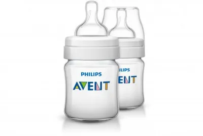 Бутылочки для кормления 125 мл 2 шт. соска с потоком для новорожденного AV048