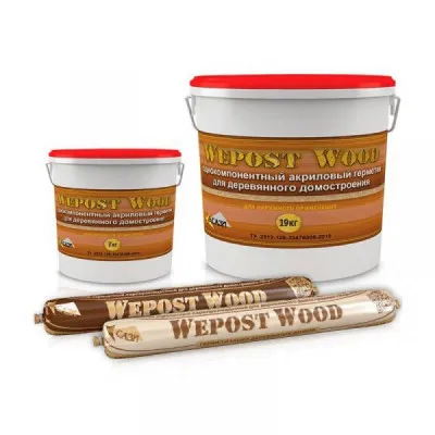 Однокомпонентный акриловый герметик для деревянного домостроения Wepost Wood