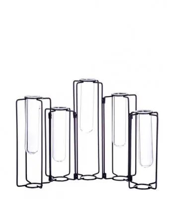 Декоративная  подставка с 5  стеклянными колбами  ( 35 см)