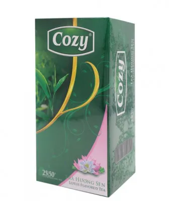 Зеленый чай с лотосом Cozy, 25 пакетиков
