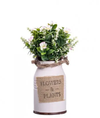 Декоративный керамический бочонок с цветами Flowers&Plants (23 см) №291