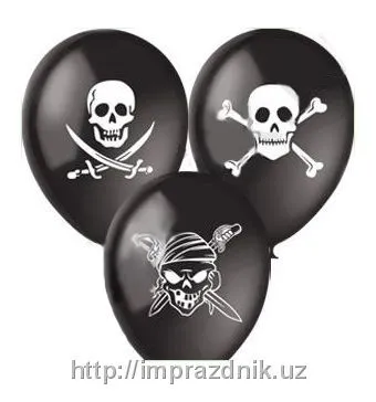 Латексные шары 12" "Пиратские черепа"