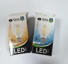 Лампа светодиодная филамент "TESS" A60 8 Вт E27  6400K