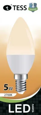 Лампа светодиодная C30 5 Вт "TESS" E14 3000K