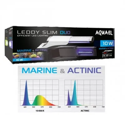 Освещение для аквариума leddy slim 10w duo marine & actinic white
