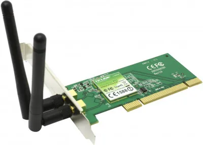 WiFi адаптер TL-WN851ND Wireless N PCI Adapter, Atheros, 2T2R, 2.4GHz, 802.11n/g/b, with 2 detachable antennas