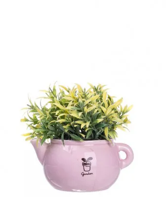Декоративный керамический чайник с цветком ( 12 см) №298
