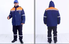 Зимняя спец одежда с капюшонами (с  фирменной надписью)