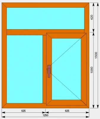 Окно-4_3 Ламинированый ПВХ 6000