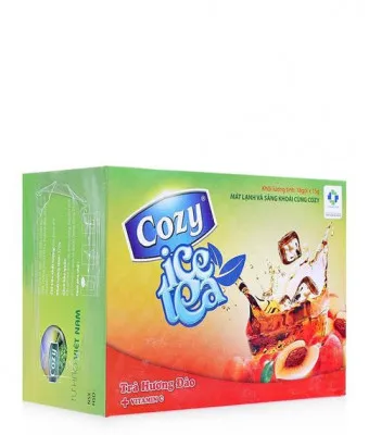 Растворимый черный чай Cozy со вкусом персика "Ice tea" ( 18 пакетиков)