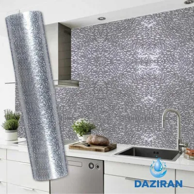 Алюминиевая фольга самоклейка для кухни серебряный(DAZIRAN)