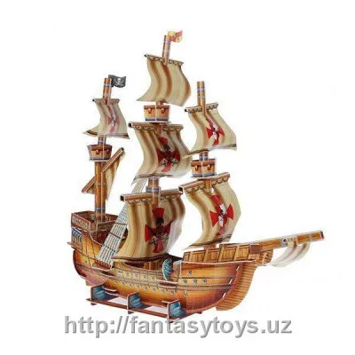 Картонный 3D-пазл "Пиратский корабль"