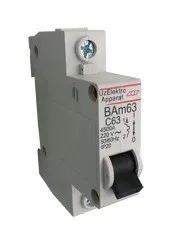 автоматический выключатель Bam63-1P- 6А, 10А, 16А, 25A