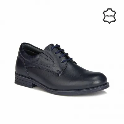 Школьная кожаная обувь Basic (темно- синие)