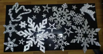 Комплект новогодних украшений-снежинки