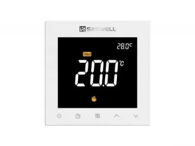 Saswell Термостат с ЖК экраном (белый) wi-fi sas922WHL-7W-S-WIFI