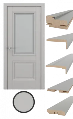 Дверь Венеция ПО- В5.3 satinato с рамкой Белый