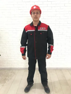Демисезонный рабочий костюм (черно-красный)