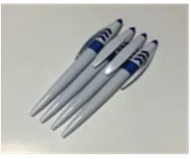 Ручка шариковая д/нанесения бело-синяя Елочка