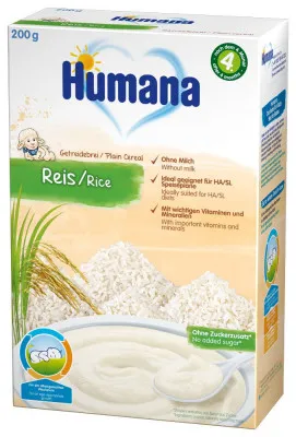 Humana Безмолочная рисовая каша 200г с 4 месяцев