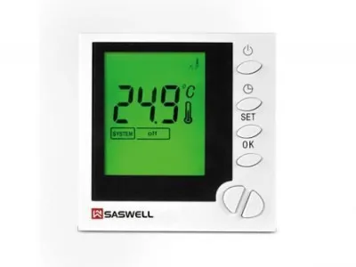 Saswell Термостат с ЖК экраном sas803XWHL-7