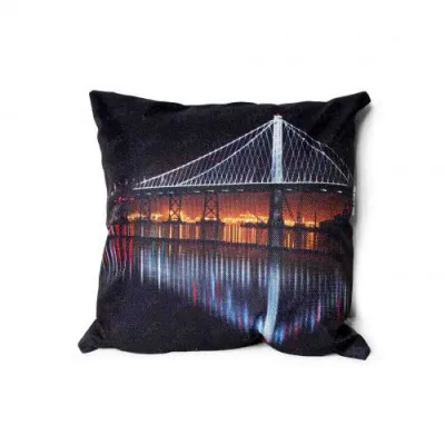 AIKO Подушка черная с рисунком "Мост"