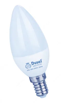 Лампа светодиодная LED 5W C30/E14 6500K DUSEL