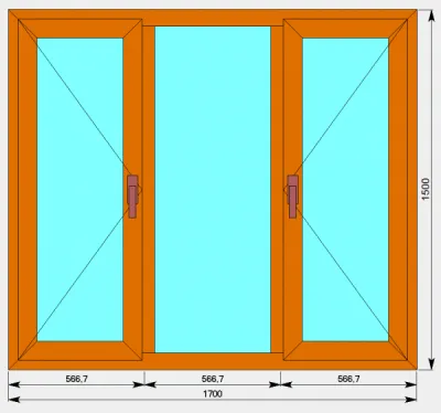 Окно-3_1 Ламинированый ПВХ 6000