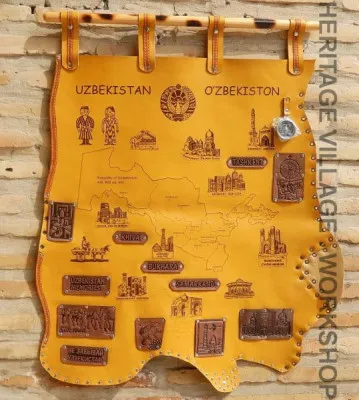 Карта Узбекистана  подарочная.