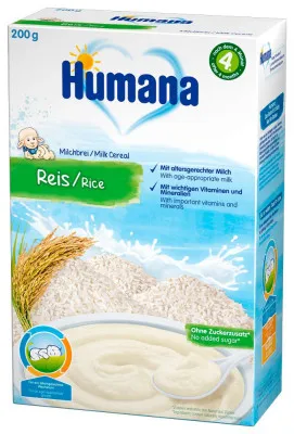 Humana Молочная рисовая каша 200г с 4 месяцев