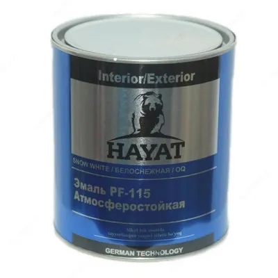 Атмосферостойкая эмаль ПФ-115 Hayat (0,9 кг/жёлтая)