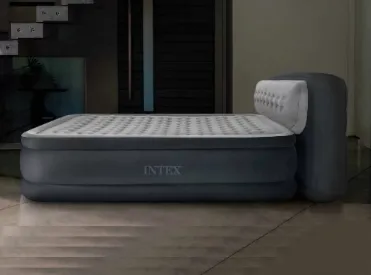 Надувная кровать двуспальная со спинкой и встроенным насосом Intex 64448