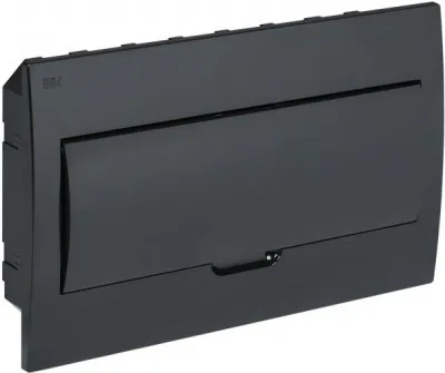 Корпус модульный пластиковый встраиваемый ЩРВ-П-18 черный черная дверь IP41 IEK