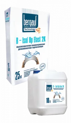 Высокоэластичная полимерцементная двухкомпонентная гидроизоляция B - ISOL UP ELAST 2K|
B - ISOL UP ELAST 2K