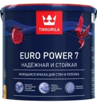 Краска Tikkurila интер. стойкая к мытью EURO POWER 7A матовая 2,7Л