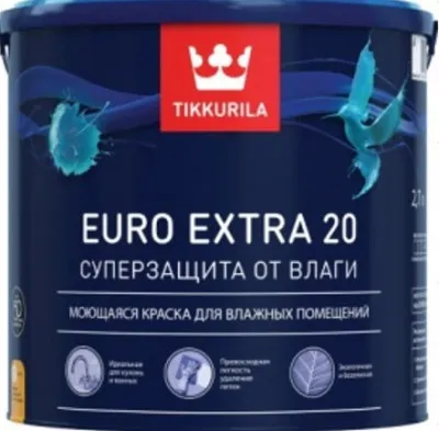 Краска Tikkurila для влажных помещений EURO EXTRA 20 A полуматовая 2,7Л