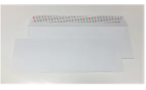 Конверт евро 110Х217мм 100гр с отрывной лентой белый