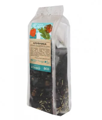 Индийский листовой черный чай Teaco Клубника с розмарином и шишками