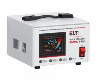Стабилизатор напряжения сервоприводный переносной   Volt Master - 500VA 1-SM, ELT 140-250V