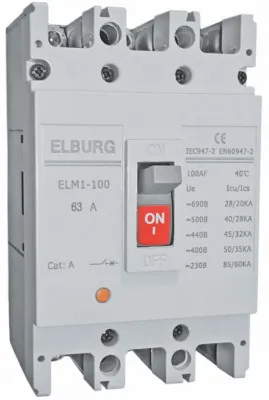 "ELBURG" Автоматический выключатель ELM2-100L 3п 100A