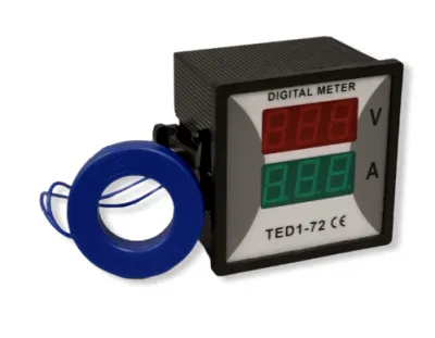 Цифровой вольтамперметр TED1-72VA на панель (48х48) однофазный