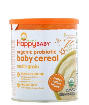 Органическая каша с пробиотиками для детей, мультизлаковая Happy Baby, 198 г